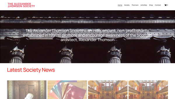 Screenshot of the The Alexander Thomson Society website