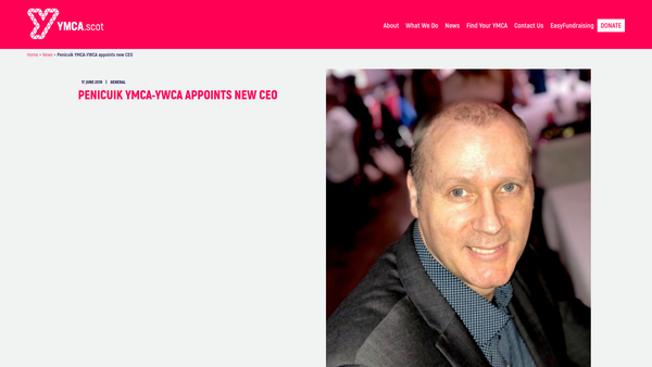 Screenshot of the The Penicuik & District Young Men's Christian Association and Young Women's Christian Association website