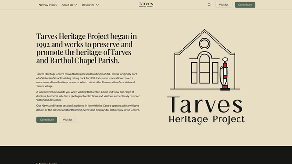 Screenshot of the Tarves Heritage Project website