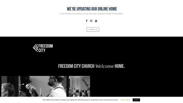 Screenshot of the Freedom City Church website