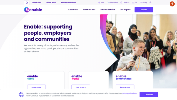Screenshot of the Enable Scotland (Leading The Way) website