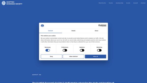 Screenshot of the Scottish Economic Society website