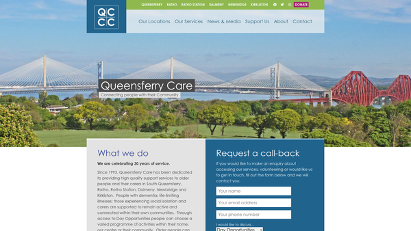 Screenshot of the Queensferry Churches Care in the Community website