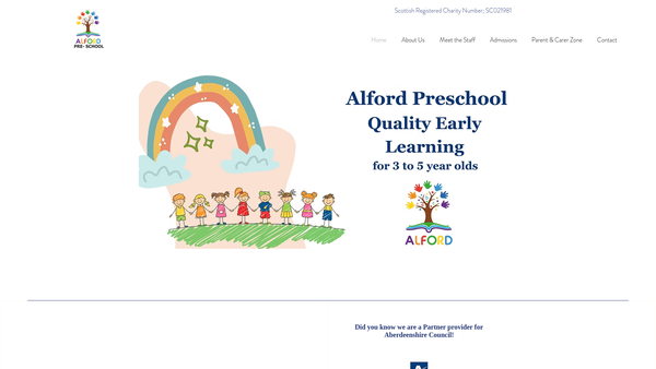 Screenshot of the Alford Playgroup website
