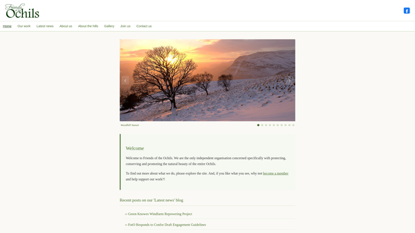 Screenshot of the Friends Of The Ochils website