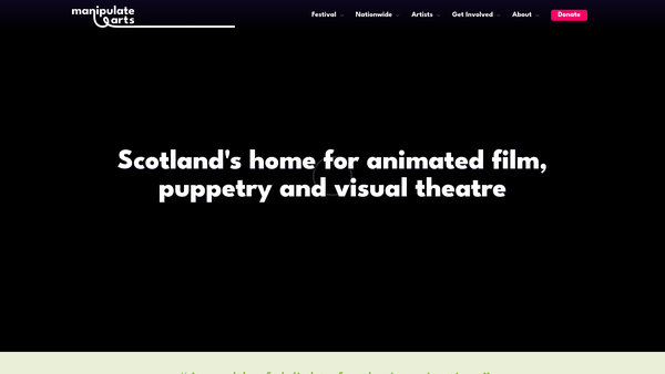 Screenshot of the Manipulate Arts Ltd website