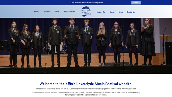 Screenshot of the Inverclyde Music Festival Assoc. website