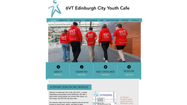 Screenshot of the Edinburgh City Youth Café website