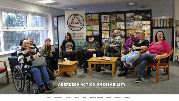 Screenshot of the Aberdeen Action On Disability Limited website