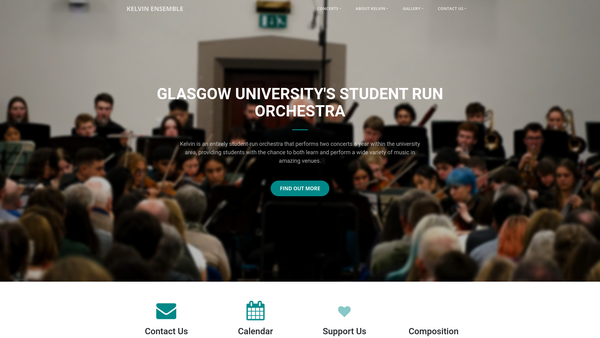 Screenshot of the The Kelvin Symphony Orchestra website