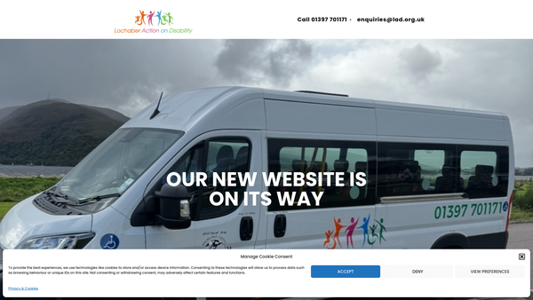Screenshot of the Lochaber Action On Disability website