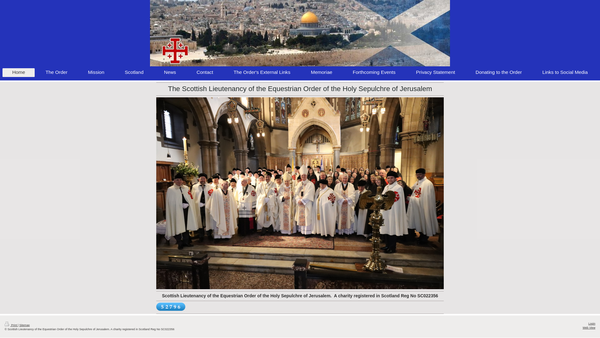 Screenshot of the Equestrian Order Of The Holy Sepulchre Of Jerusalem Lieutenancy Of Scotland website