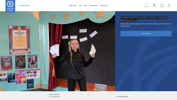 Screenshot of the Brunton Theatre Trust website