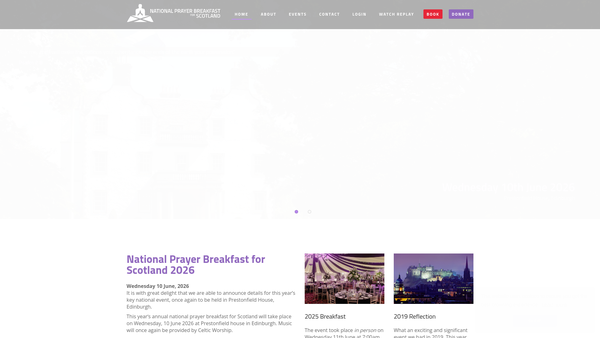 Screenshot of the The National Prayer Breakfast For Scotland website