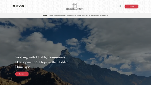 Screenshot of the Nepal Trust website
