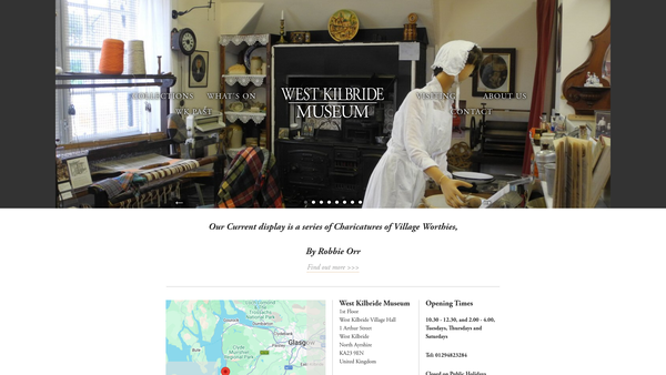 Screenshot of the West Kilbride Museum Trust website