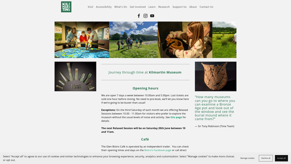 Screenshot of the Kilmartin Museum Company Ltd website
