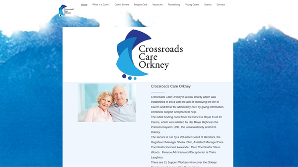 Screenshot of the Crossroads Care Orkney Limited website