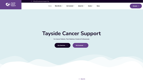 Screenshot of the Tayside Cancer Support website