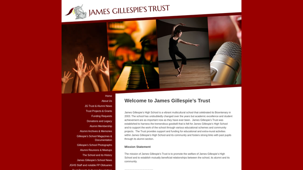 Screenshot of the The James Gillespie's Trust website