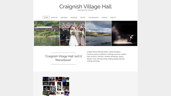 Screenshot of the Craignish Village Hall Committee website