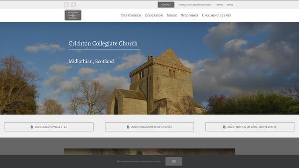 Screenshot of the Crichton Collegiate Church Trust website