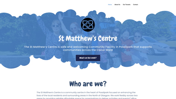 Screenshot of the St. Matthew's Centre website