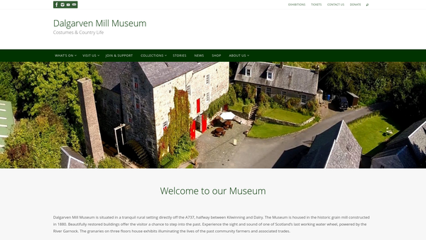 Screenshot of the Dalgarven Mill Trust website