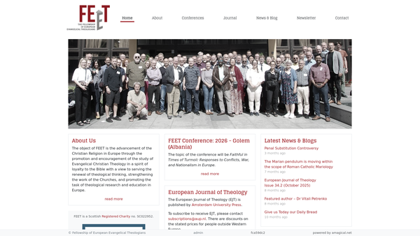 Screenshot of the Fellowship Of European Evangelical Theologians website
