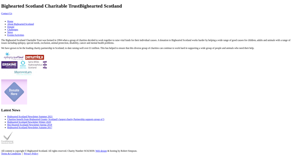 Screenshot of the Bighearted Scotland website
