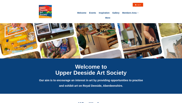 Screenshot of the Upper Deeside Art Society website