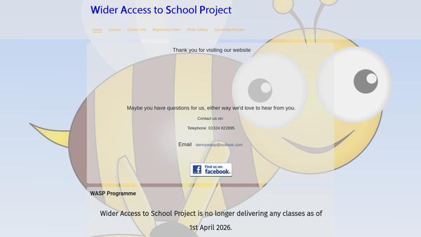 Screenshot of the Wider Access To School Project website
