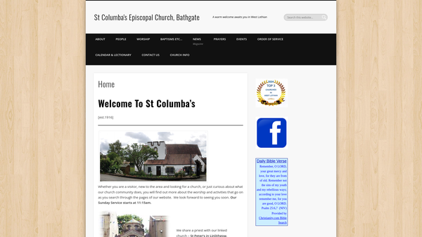 Screenshot of the St Columba Episcopal Church: Bathgate website
