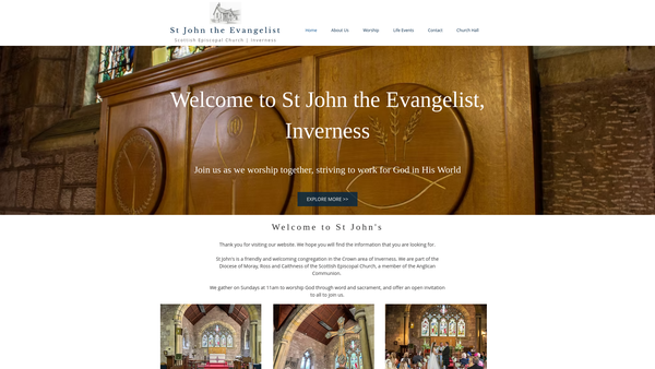 Screenshot of the St John The Evangelist Episcopal Church: Inverness website