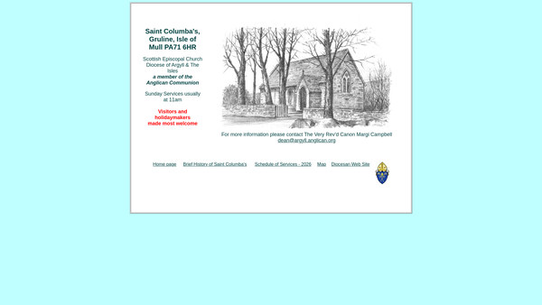 Screenshot of the St Columba Episcopal Church: Gruline website