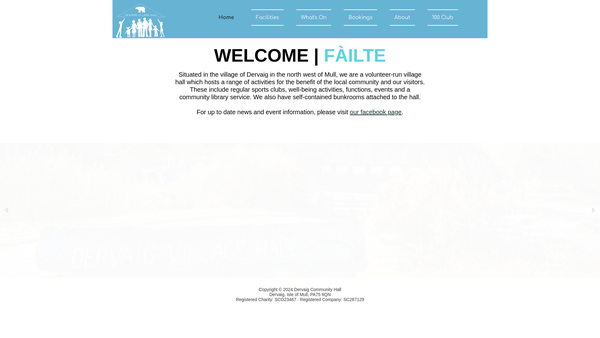Screenshot of the Dervaig Community Hall website