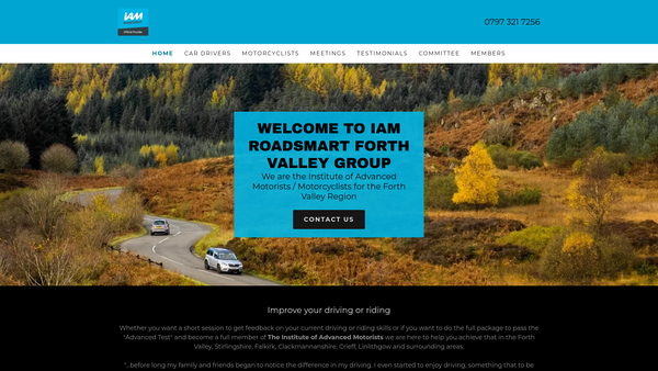 Screenshot of the Forth Valley Group Of Advanced Motorists website