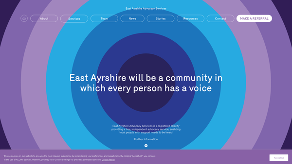 Screenshot of the East Ayrshire Advocacy Services website