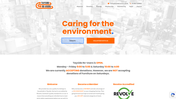Screenshot of the Tayside Re-Users website