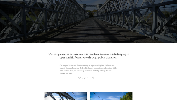 Screenshot of the Logierait Bridge Company website