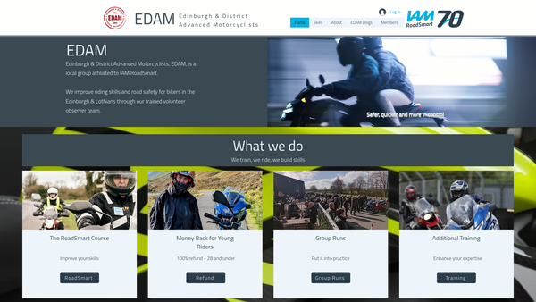 Screenshot of the Edinburgh & District Advanced Motorcyclists website