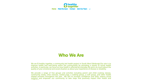 Screenshot of the B Healthy Together website