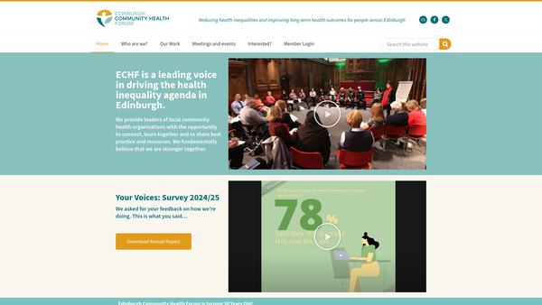 Screenshot of the Edinburgh Community Health Forum SCIO website