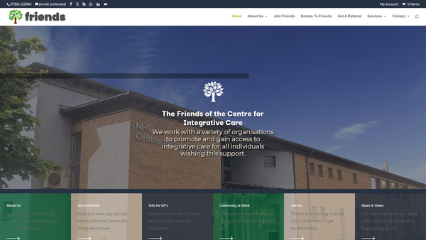 Screenshot of the Friends Of The Centre For Integrative Care, Glasgow website