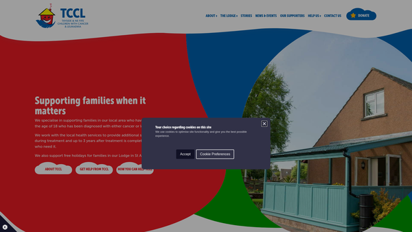 Screenshot of the Tayside Children with Cancer & Leukaemia (TCCL) website