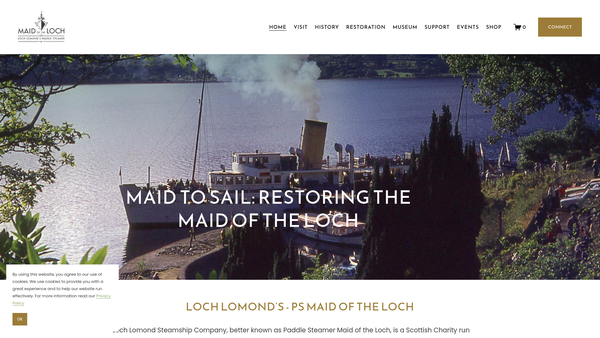 Screenshot of the Loch Lomond Steamship Company website