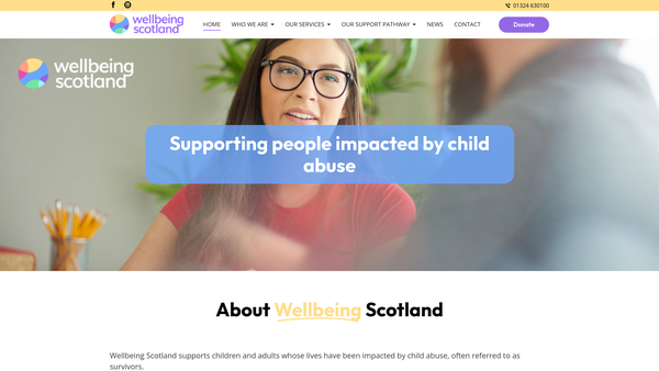 Screenshot of the Wellbeing Scotland website