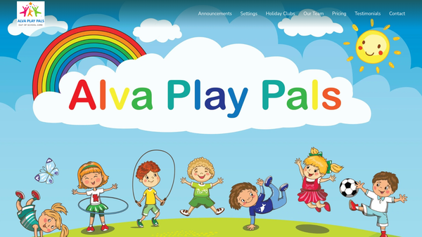 Screenshot of the Alva Play Pals Out Of School Care website