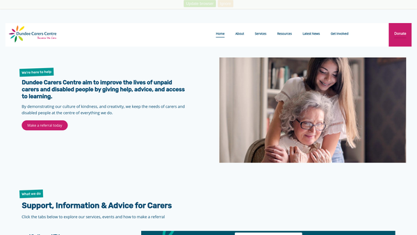 Screenshot of the The Disabled And Carers Information Centre Association website