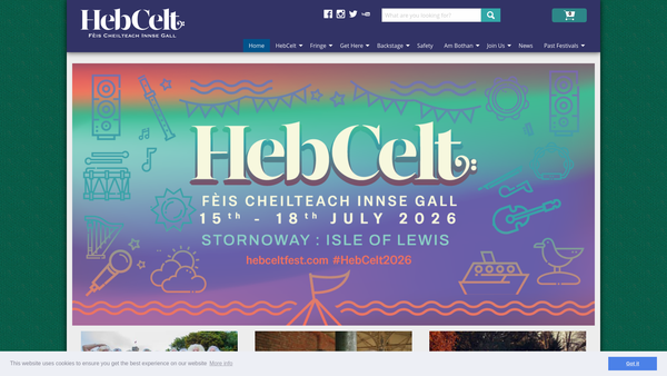 Screenshot of the Hebridean Celtic Festival Trust website